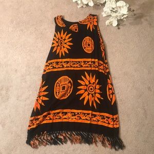 Black and orange sun dress